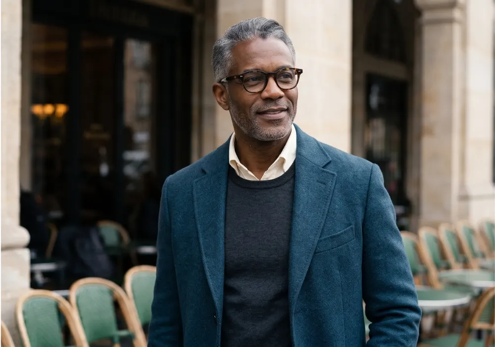 Exemple d'un homme de plus de 50 ans qui choisit bien la couleur de ses vêtements.